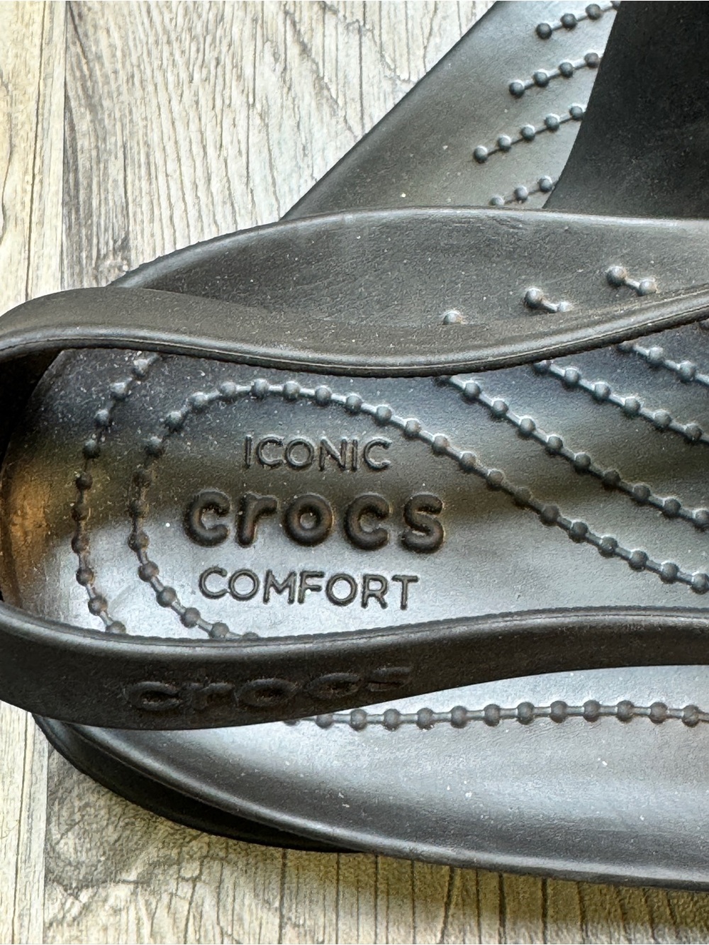 Crocs Serena Sexi Women’s Size US 8 Black Thong Slingback Flip Flop Sandal Rare - Picture 6 of 8